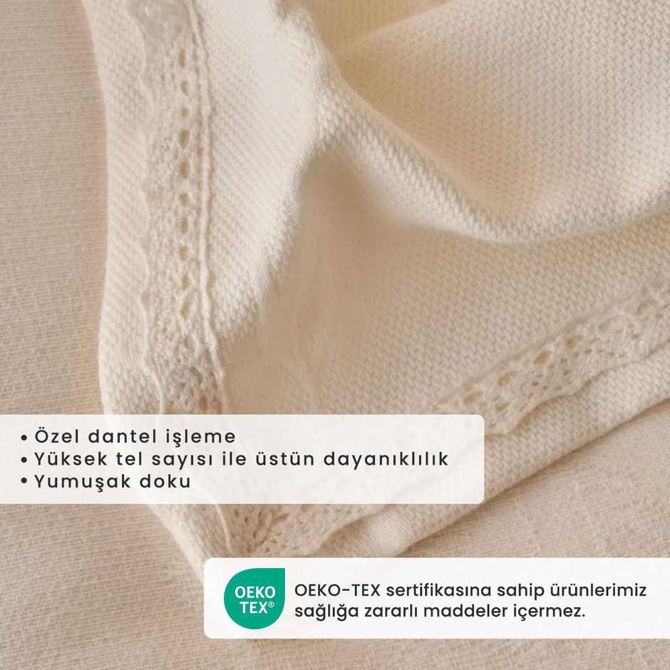 100% katoenen exclusieve jacquard tweepersoonsbedspreiset ecru (240x260 cm)