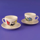 Keith Haring gekleurde porseleinen theekopjesset van 2 (220 cc)