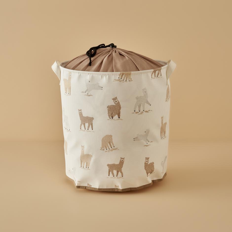 Alpaca Trekkoord Speelgoedmand Beige (36x40 cm)