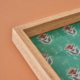 Indiase glazen schaal groen (22x37 cm)