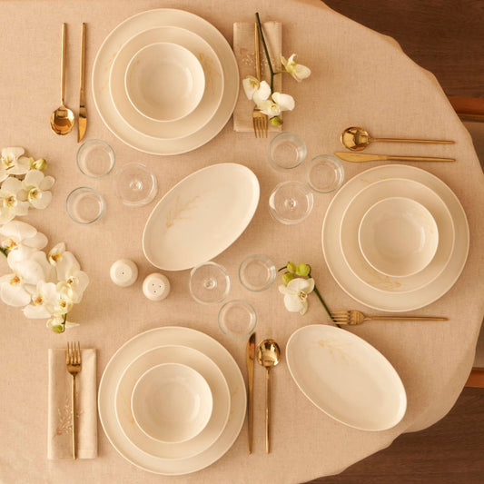 Exclusieve selectie porseleinen serviesset van 29 stuks voor 6 personen, wit