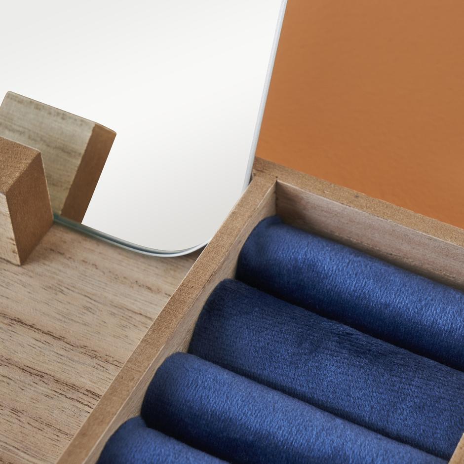 Merida Spiegel Sieradendoos Marineblauw (12x17 cm)