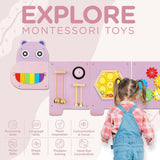 Montessori Busy Board Nijlpaard – Houten Educatief Speelgoed voor Baby & Peuter