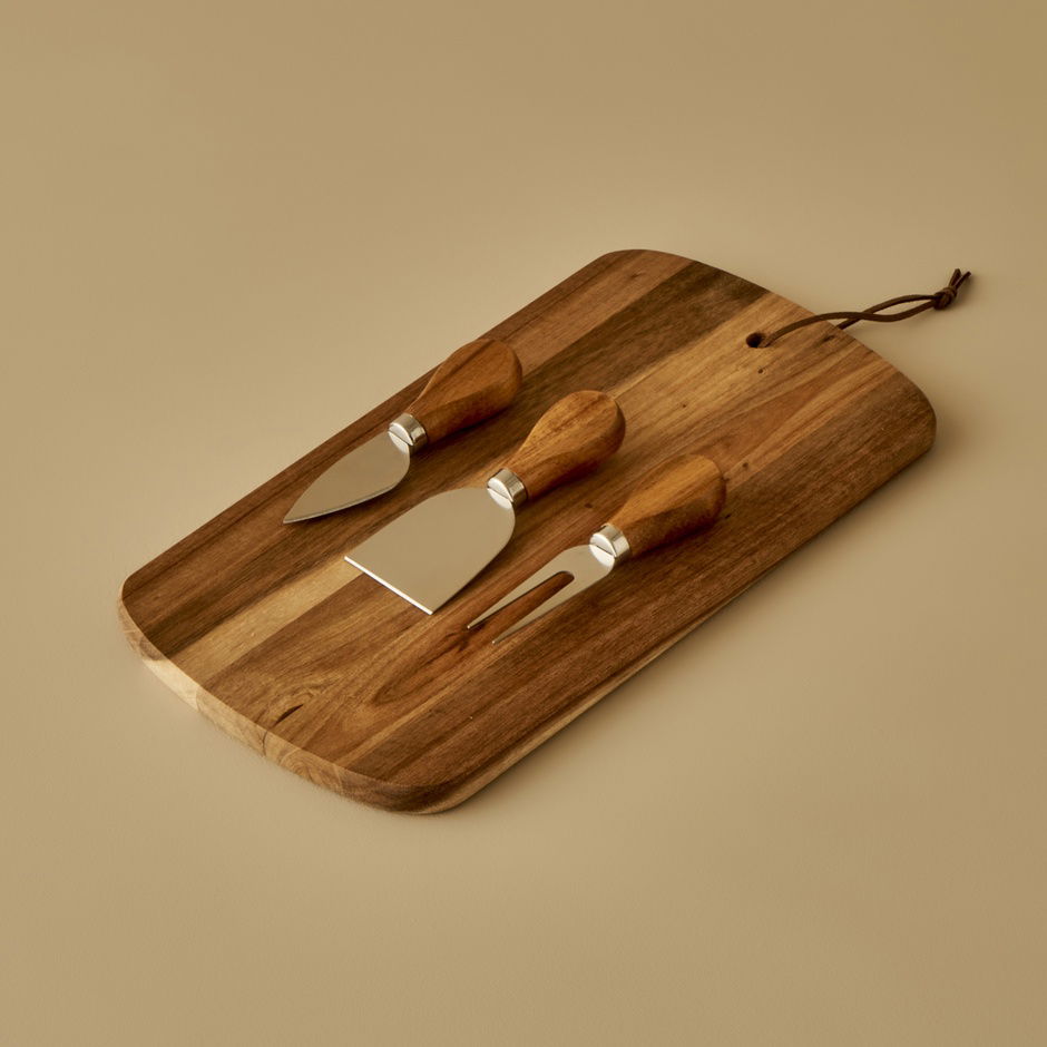 Parmezaanse kaas serveerset naturel (32x17,5 cm)