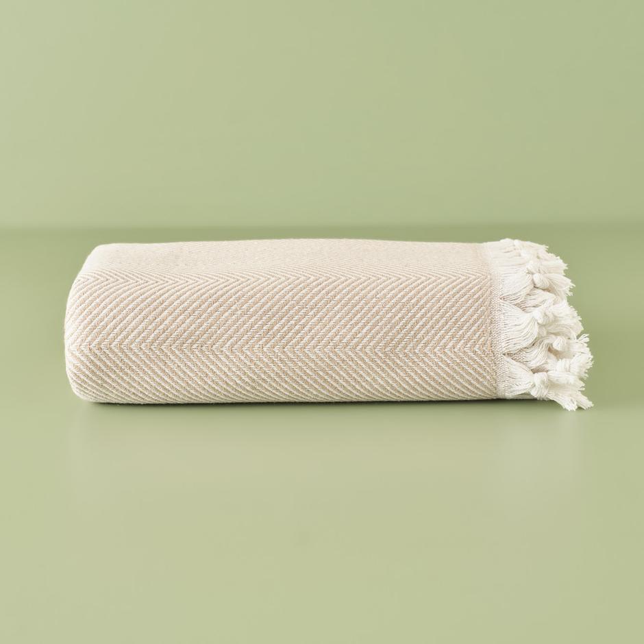 100% katoenen Nina tweepersoonsbedsprei beige (200x230 cm)