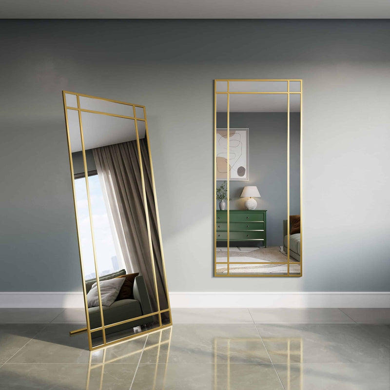 Industriele Look Gouden Rechthoekige Spiegel 180x80 cm