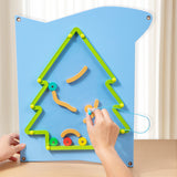 Montessori Vliegtuig lichtblauw Busy Board – Groot Houten Activiteitenbord voor Baby & Peuter