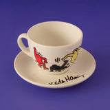 Keith Haring gekleurde porseleinen theekopjesset van 2 (220 cc)