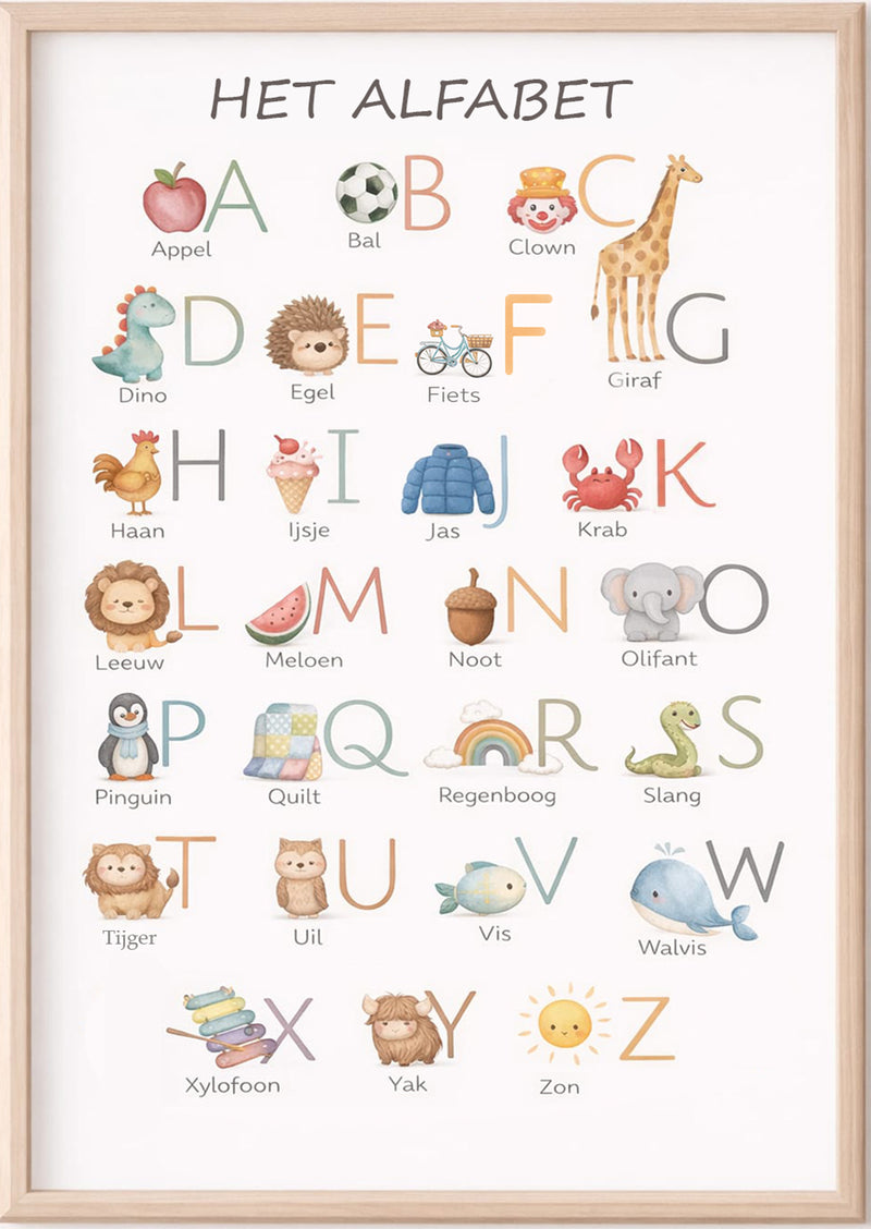 Educatief Poster Pakket – Het Alfabet & De Getallen A2 (16,5 × 23,4)