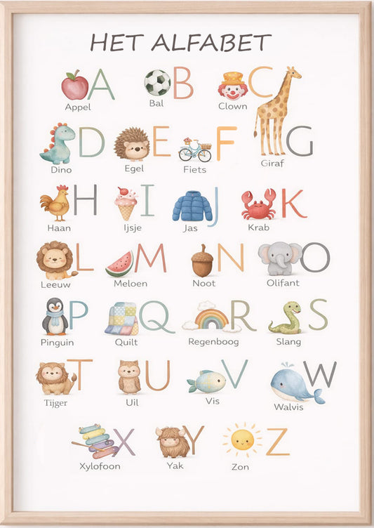 Educatief Poster Pakket – Het Alfabet & De Getallen A2 (16,5 × 23,4)