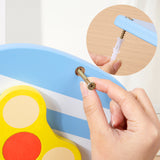 Montessori Vliegtuig lichtblauw Busy Board – Groot Houten Activiteitenbord voor Baby & Peuter
