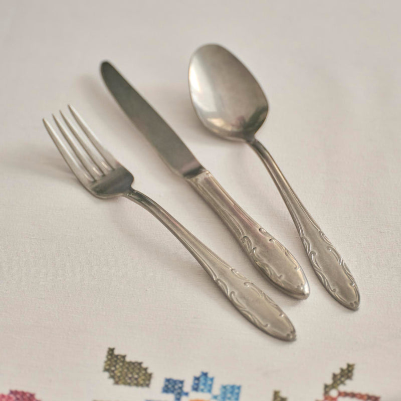 Vintage Bestekset – 18-delig – Roestvrij Staal – Voor 6 Personen