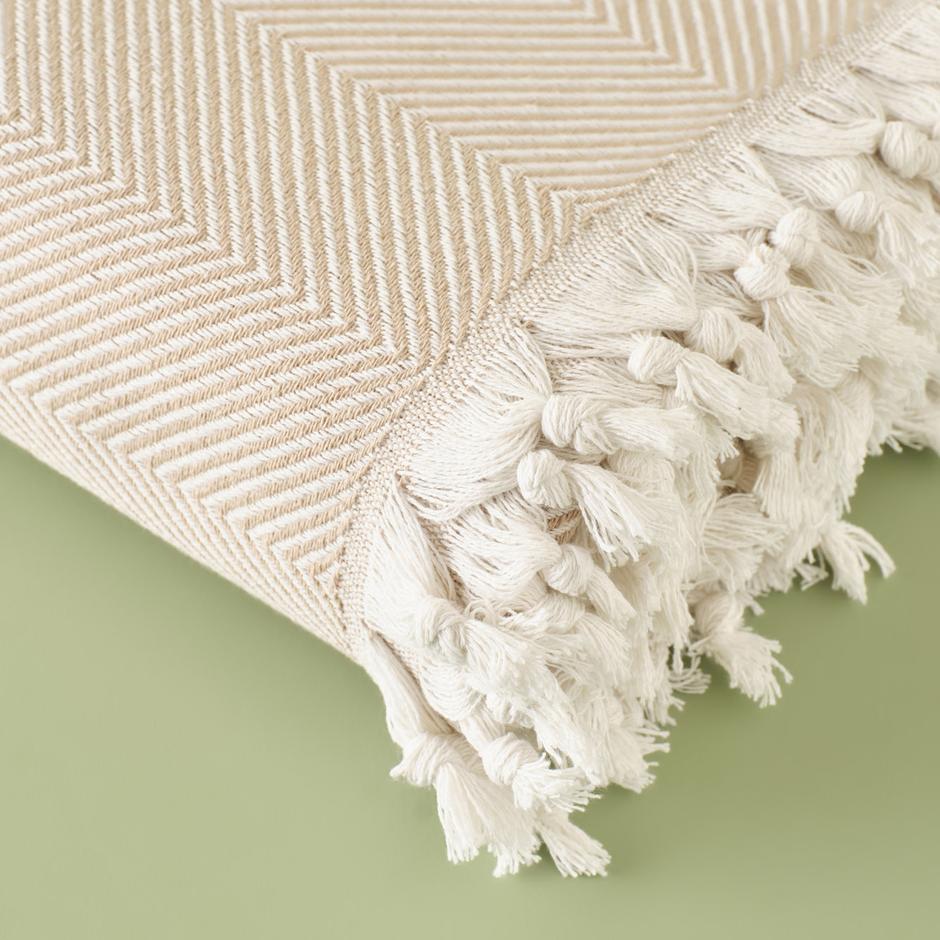 100% katoenen Nina tweepersoonsbedsprei beige (200x230 cm)