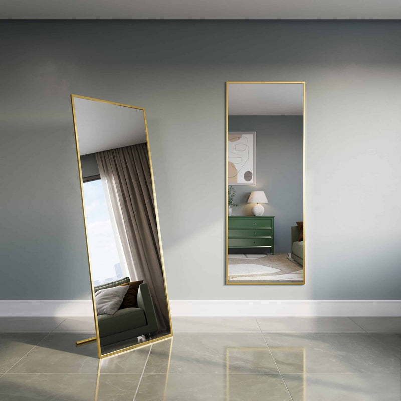 Gouden Staande Rechthoekige Spiegel - 180x70 cm