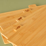 Curvi Bamboe snijplankenset van 4 stuks, naturel (28x20x7 cm)