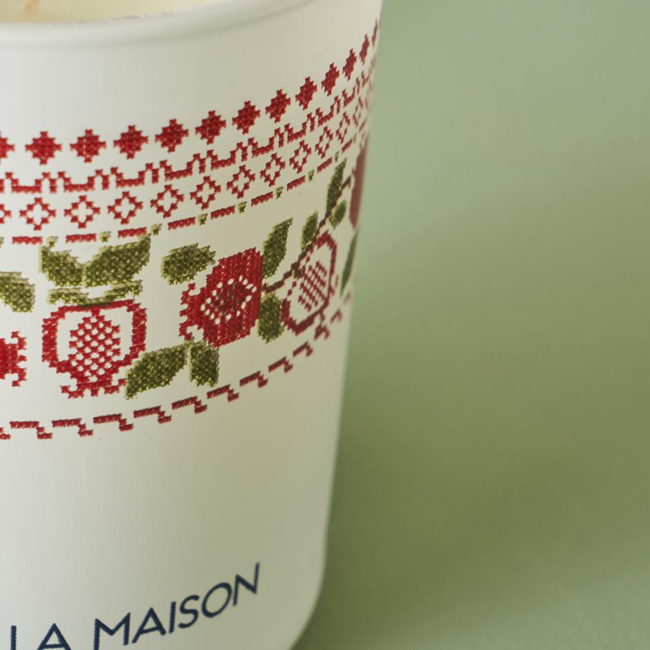 Vrolijke peperkoekkaars rood (200 gr)