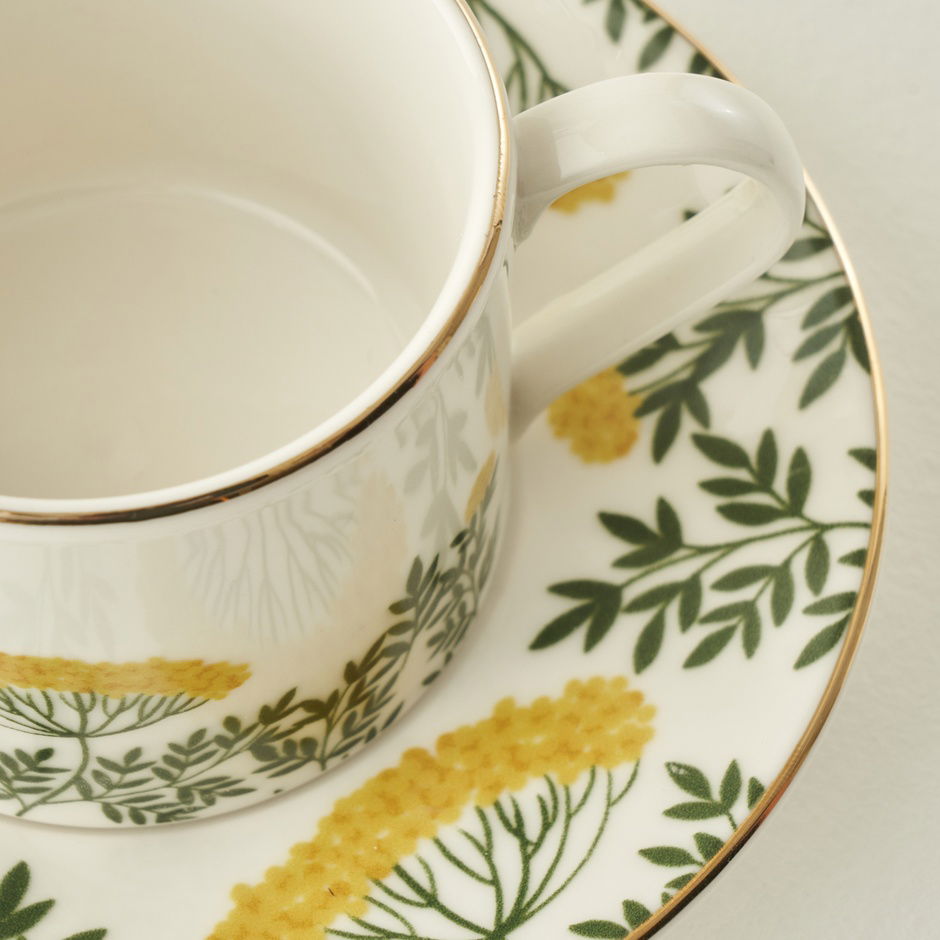 Lily Porseleinen Theekopjesset van 2, Groen (180 cc)