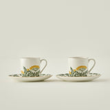 Lily Porseleinen Koffiekopjesset van 2, Groen (90 ml)