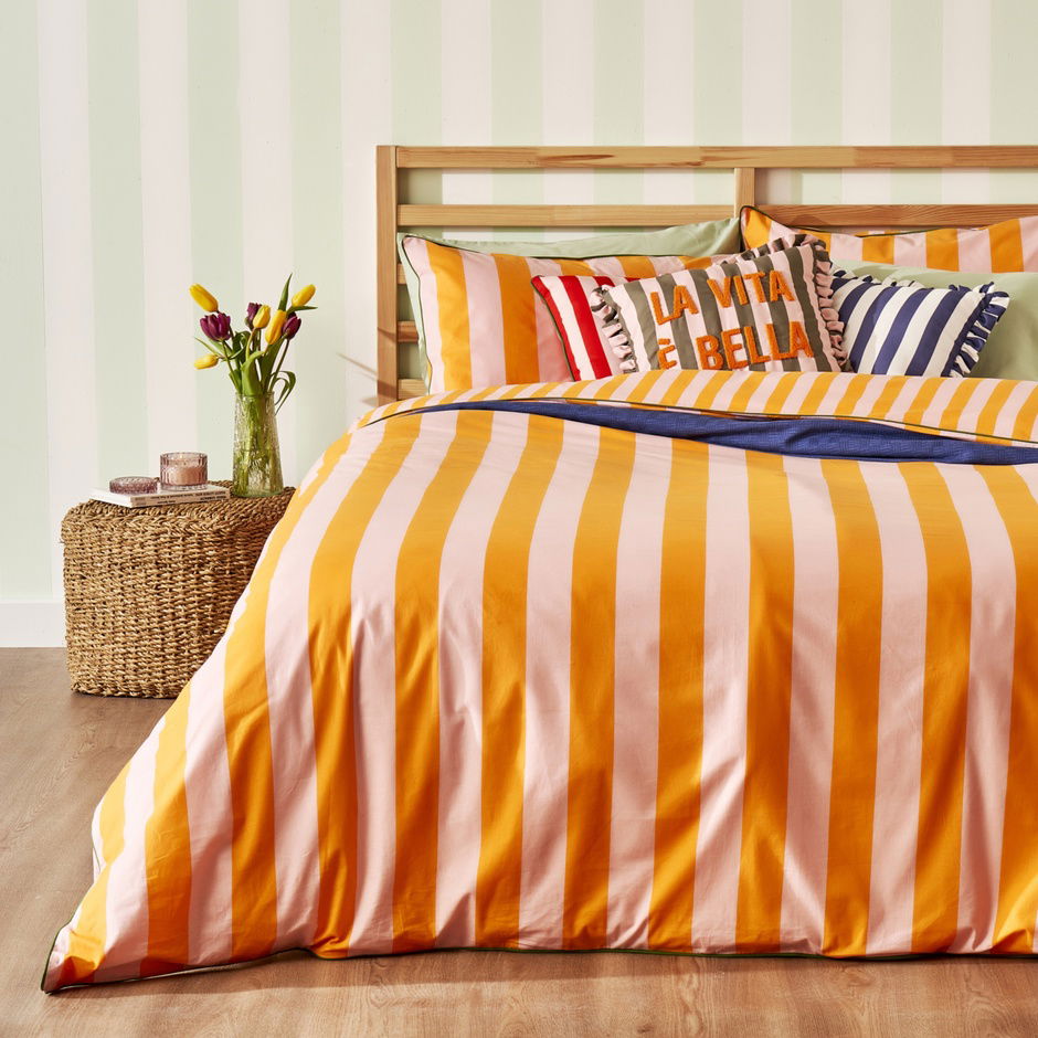 Dekbedovertrekset van 100% katoen, oranje (160x220 cm)