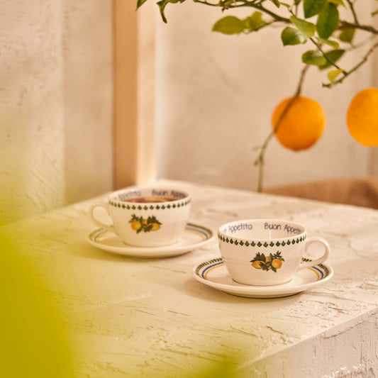 Lemoncello Set van 2 Thee- Cappuccino kopjes