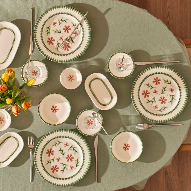 Bloemen Porselein 44 Delen Diner- en Ontbijtset