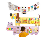 Montessori Busy Board Hond – Houten Educatief Speelgoed voor Baby & Peuter