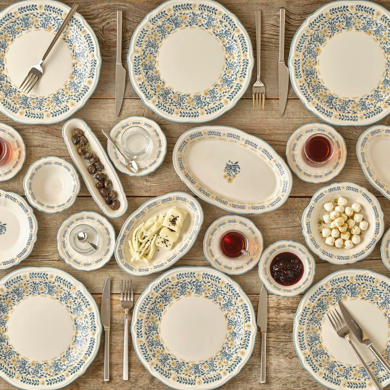 Liana Stoneware 26-delige ontbijtset voor 6 personen blauw