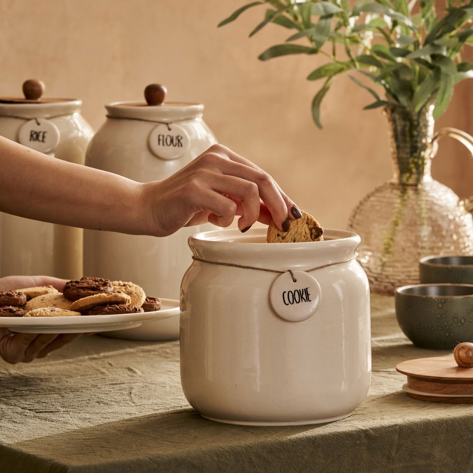 Koekjeskeramiekpot Crème (2100 ml)
