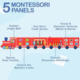 Montessori Trein Busy Board – Groot Houten Activiteitenbord voor Baby & Peuter