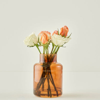 Recycle Lore Glazen Vaas Amber (14x14x20 cm)