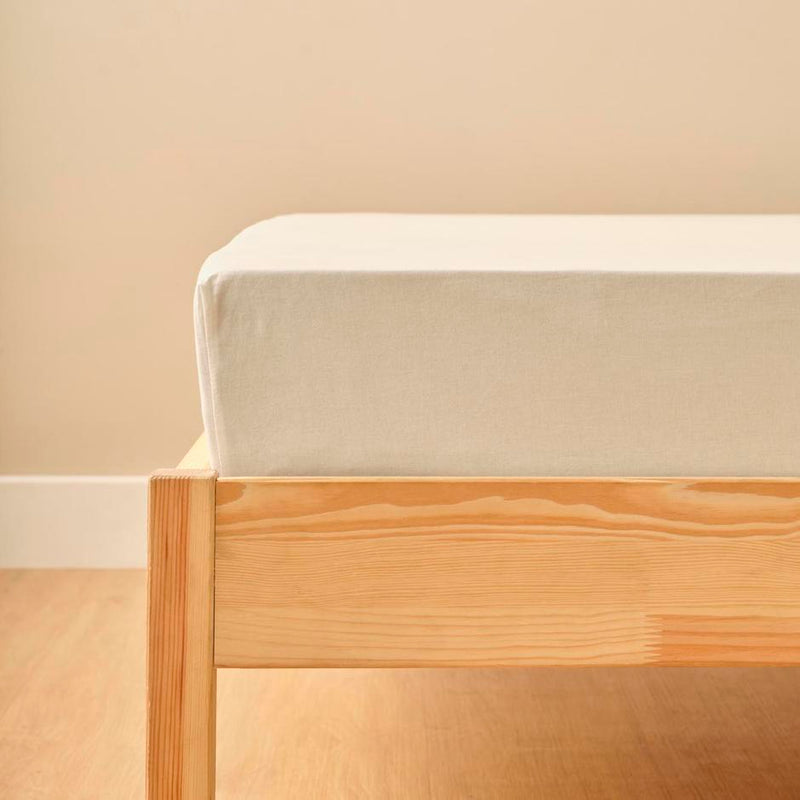 100% katoenen satijnen King Size hoeslaken creme 180x200x35 cm