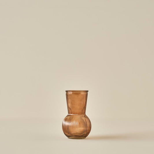 Eva Glazen Vaas Bruin (11x20 cm)