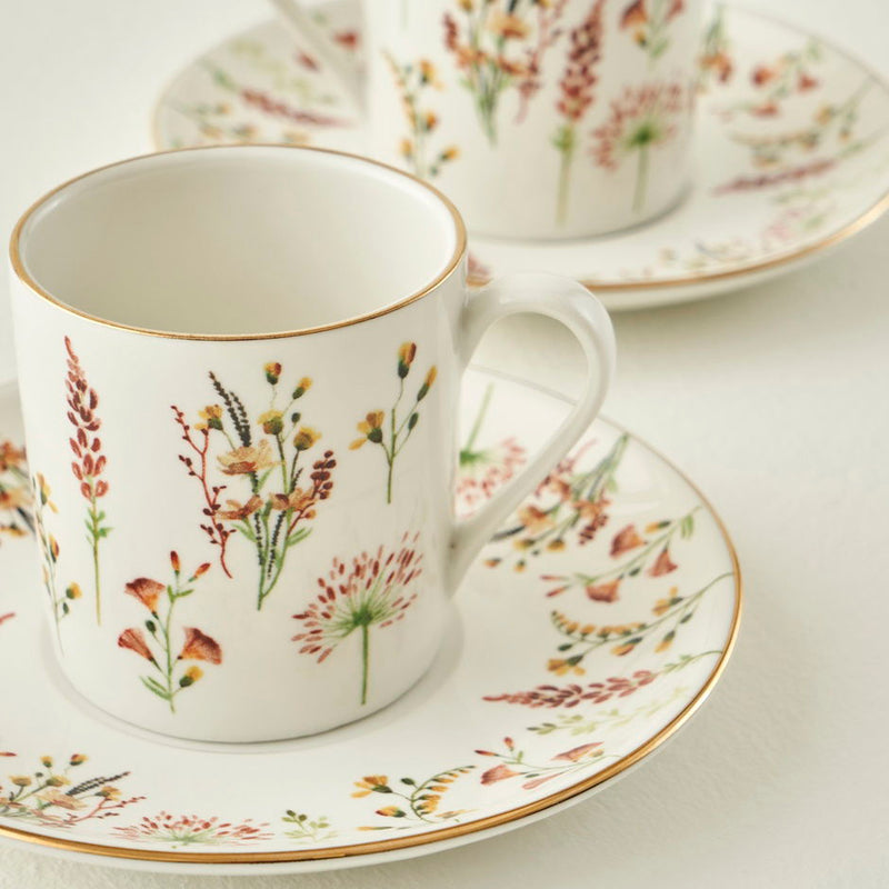 Flores porseleinen Espressokopjesset van 2 (90 ml)
