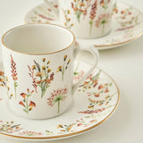 Flores porseleinen koffiekopjesset van 2 (90 ml)