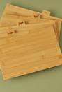 Curvi Bamboe snijplankenset van 4 stuks, naturel (28x20x7 cm)