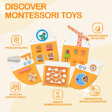 Montessori Bouwvoertuig Busy Board – Groot Houten Activiteitenbord voor Baby & Peuter