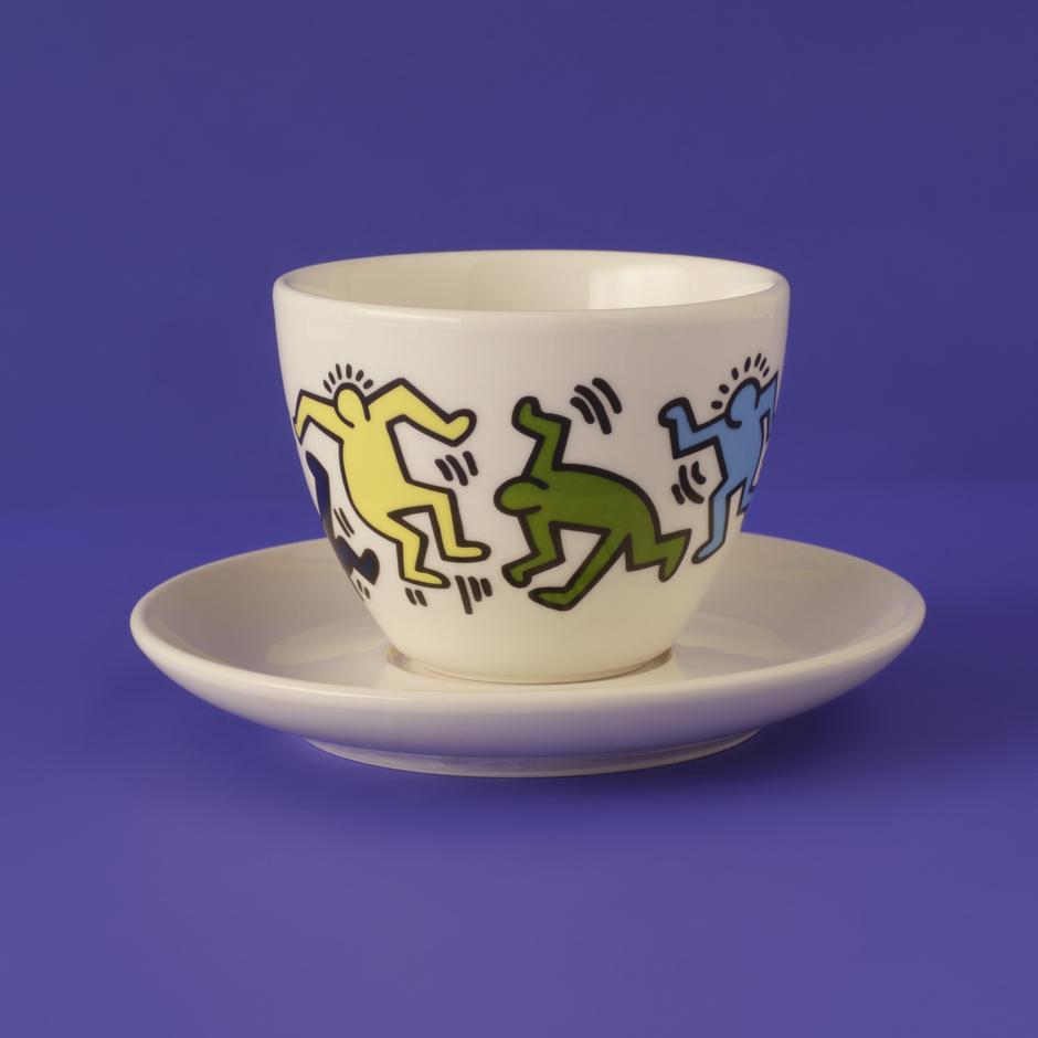 Keith Haring gekleurde porseleinen theekopjesset van 2 (220 cc)