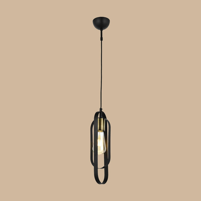 Betty Dubbele Hangende Kroonluchter Zwart (12x80 cm)