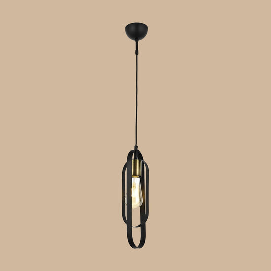 Betty Dubbele Hangende Kroonluchter Zwart (12x80 cm)