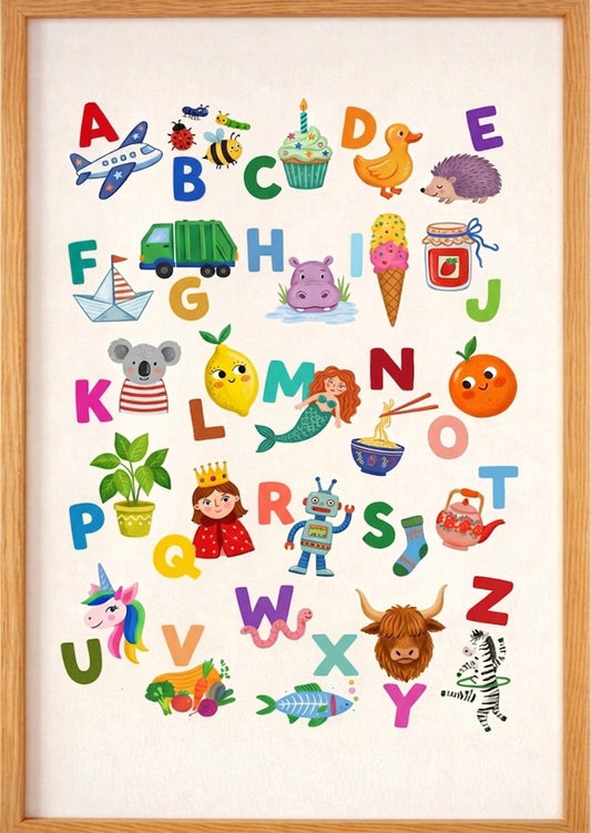 Educatief Poster Pakket – Het Alfabet &amp; De Getallen A2 (42 × 59,4 cm)