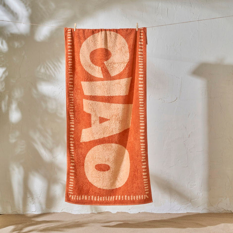 Strandhanddoek Ciao – Terracotta – 100% Katoen – 90x150 cm
