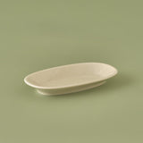 Zandkleurig porseleinen serveerbord crème (19 cm)
