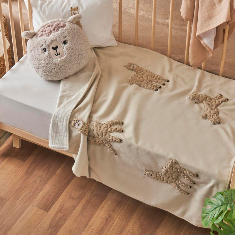 Alpaca Polar Muslin Dubbelzijdige deken Beige (80x100 cm)