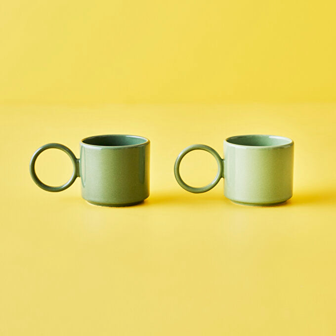 Scene 2-delige Koffiekopjesset Groen (270 cc)