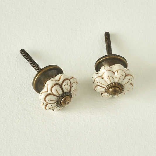 Senna Witte Meubelknoppen – 2 stuks