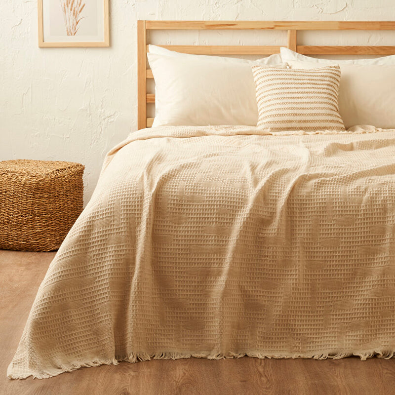 %100 Katoen Bexley Tweepersoons Bedsprei Vizon (200x220 cm)