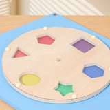 Montessori Vliegtuig lichtblauw Busy Board – Groot Houten Activiteitenbord voor Baby & Peuter