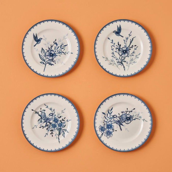 Bleu Blanc Porseleinen borden 4 delig Blauw (21 cm)