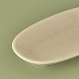 Zandkleurig porseleinen serveerbord crème (19 cm)