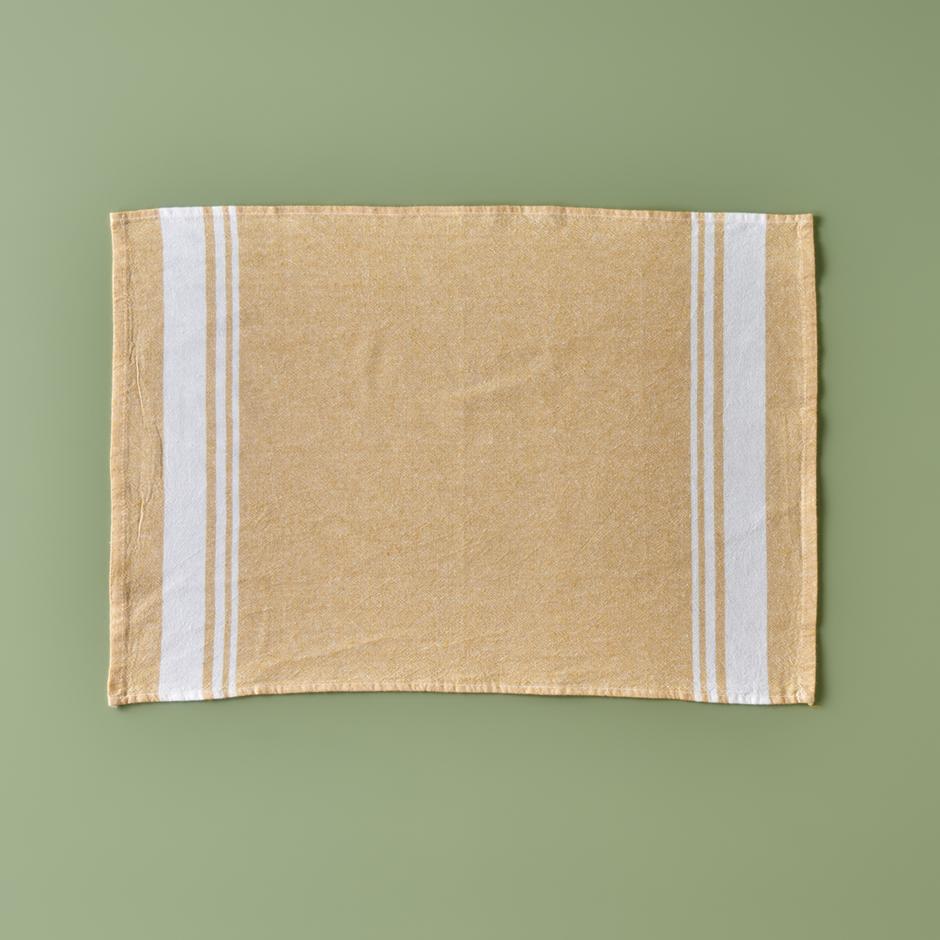 Juno theedoeken, 3-pack, mosterdgeel (45x65 cm)